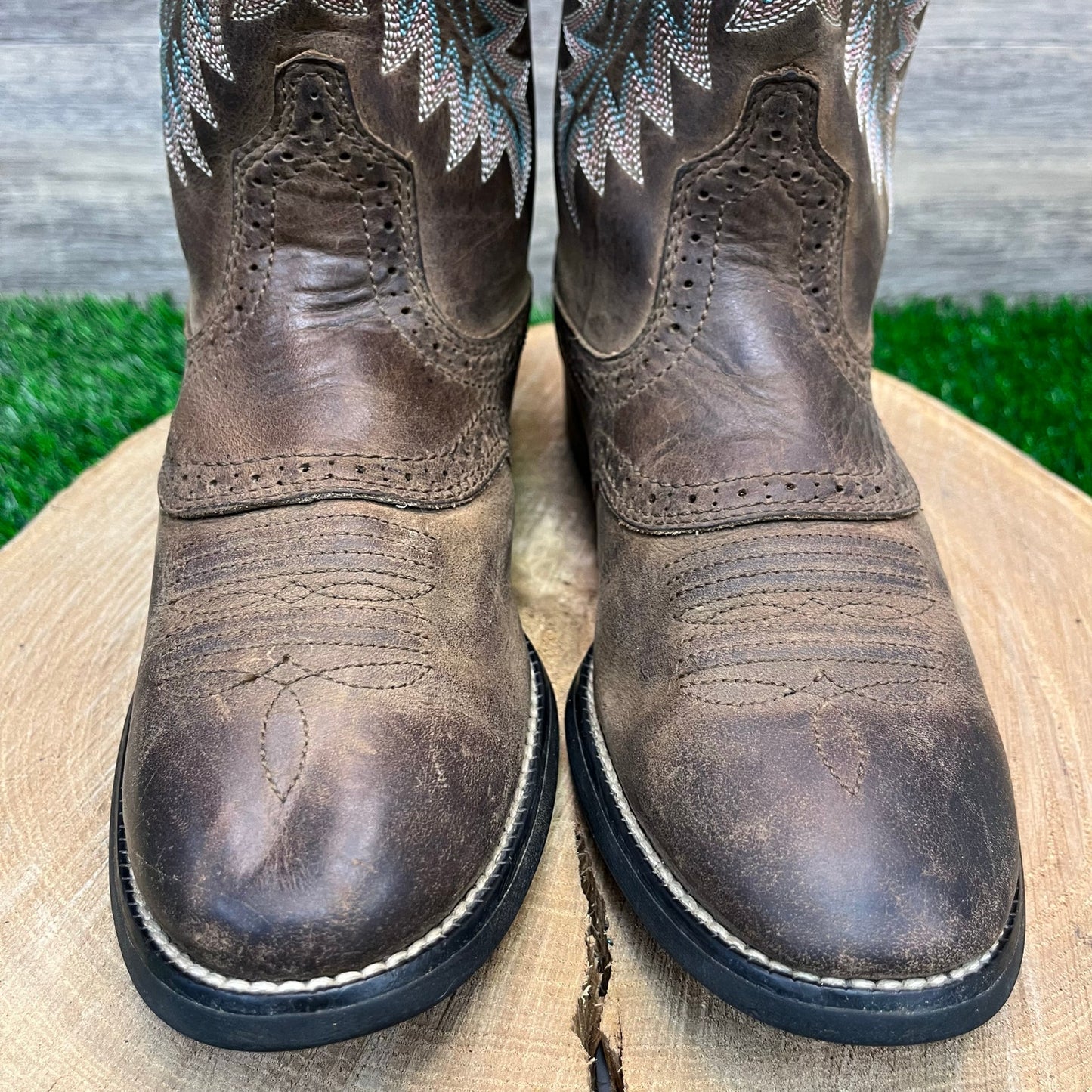 Ariat Women - Size 6.5B - Brown/Pink Cowboy Boots Style 10001805