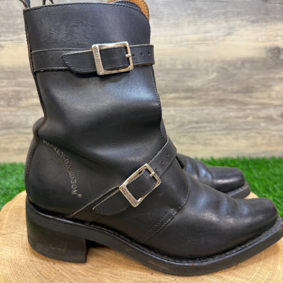Harley Davidson Women - Size 7 - Black Buckle Moto Boots Style 98400-97VW