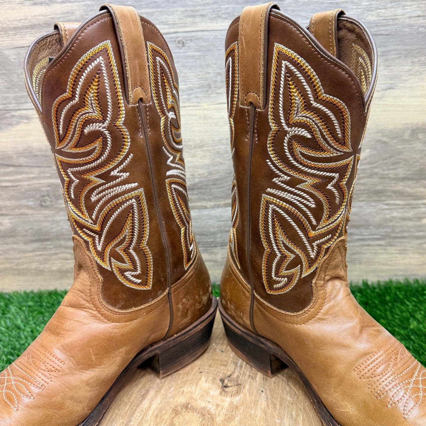 Nocona Women - Size 7.5B - Antiqued Brown Square Cowboy Boots NL7041