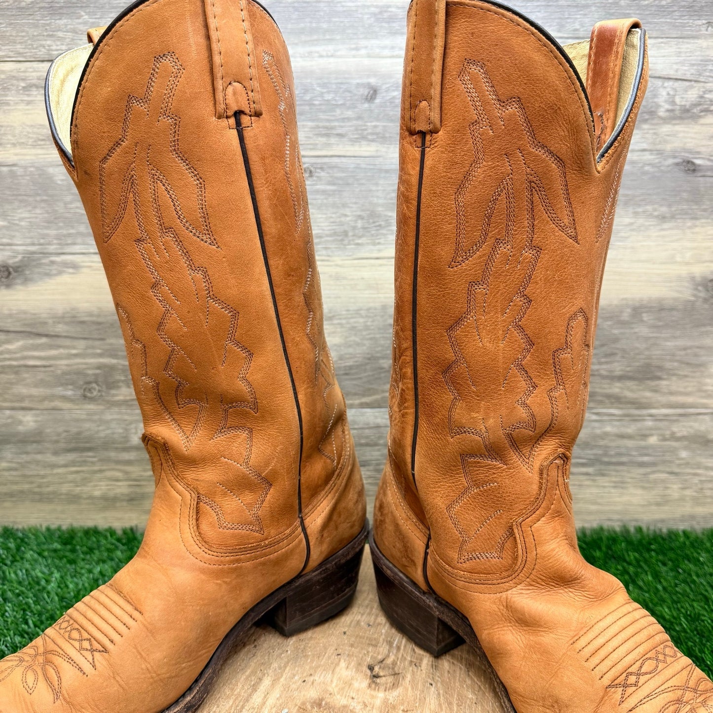 Dan Post Men - Size 9D - Tan Marlboro Western Cowboy Boots P2551