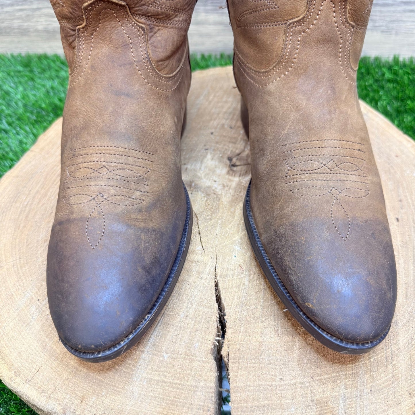 Unknown Youth - Size 5 - Brown Soft Leather Cowboy Boots Y1552