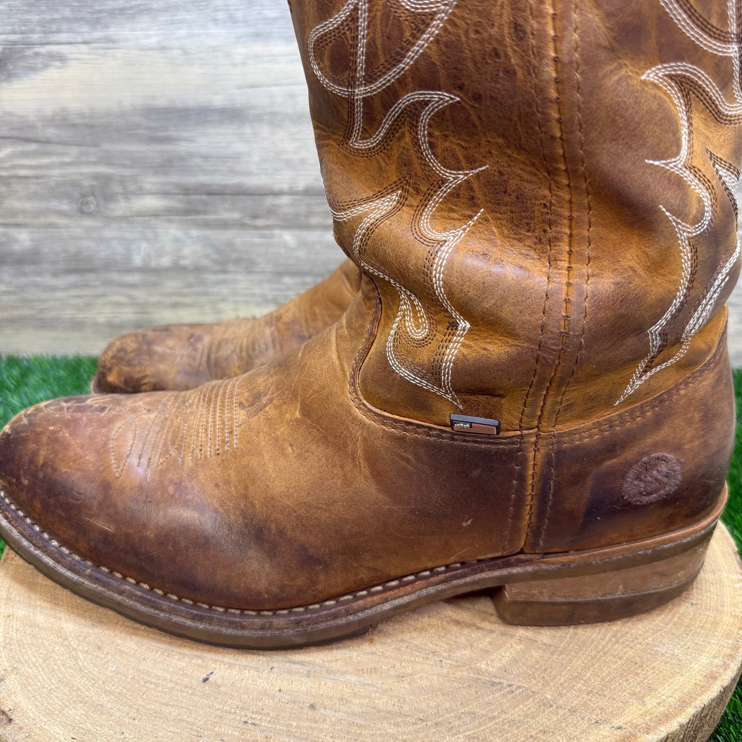 Double H Men - Size 12 - Brown Steel Toe Western Cowboy Boots