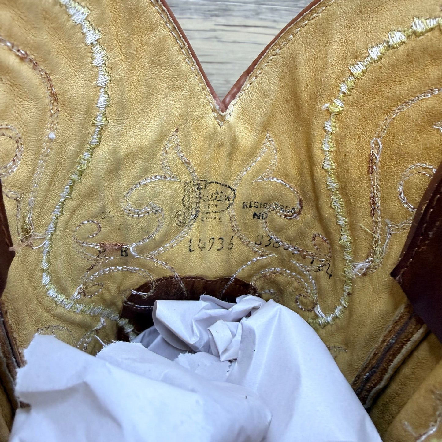 Justin Women - Size 8B - Golden Saltillo Western Cowboy Boots L4936