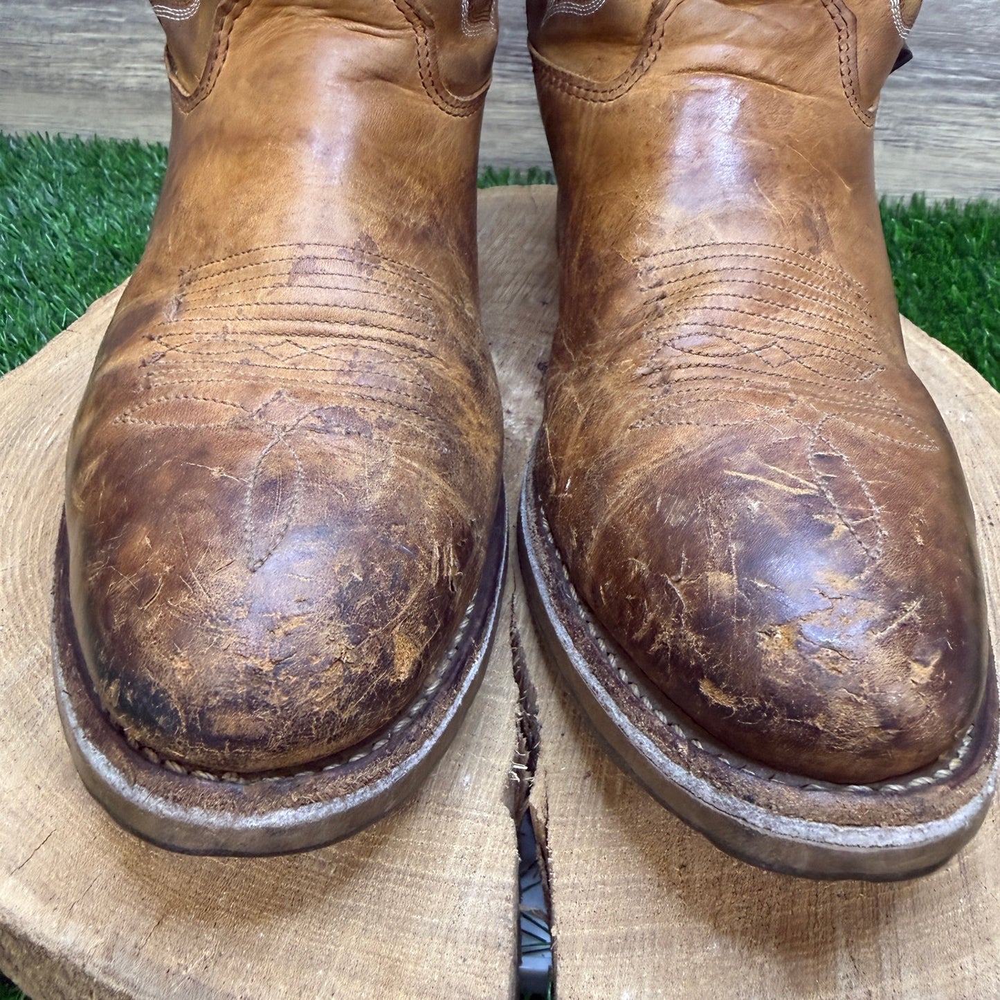 Double H Men - Size 12 - Brown Steel Toe Western Cowboy Boots