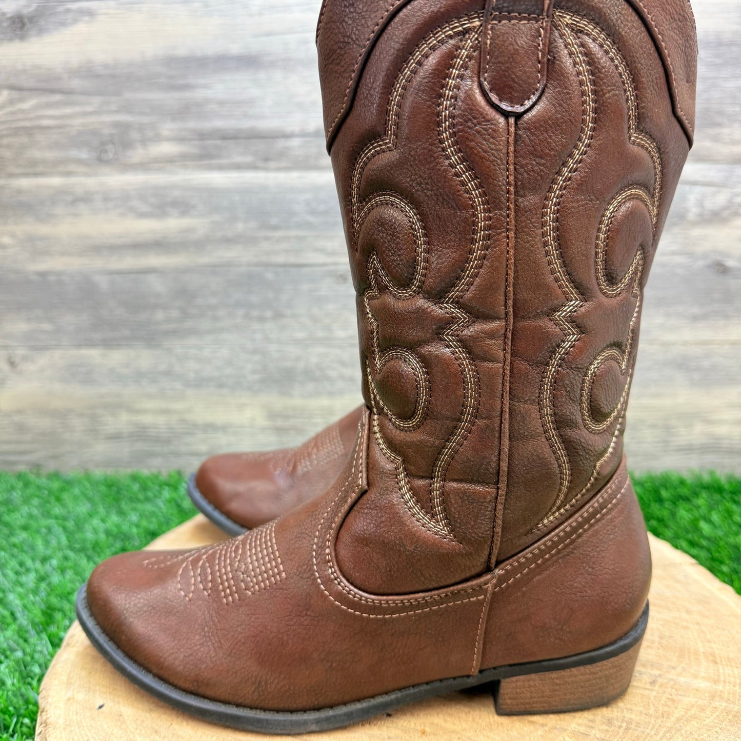 Cat & Jack Youth - Size 5 - Brown Zipper Cowboy Boots