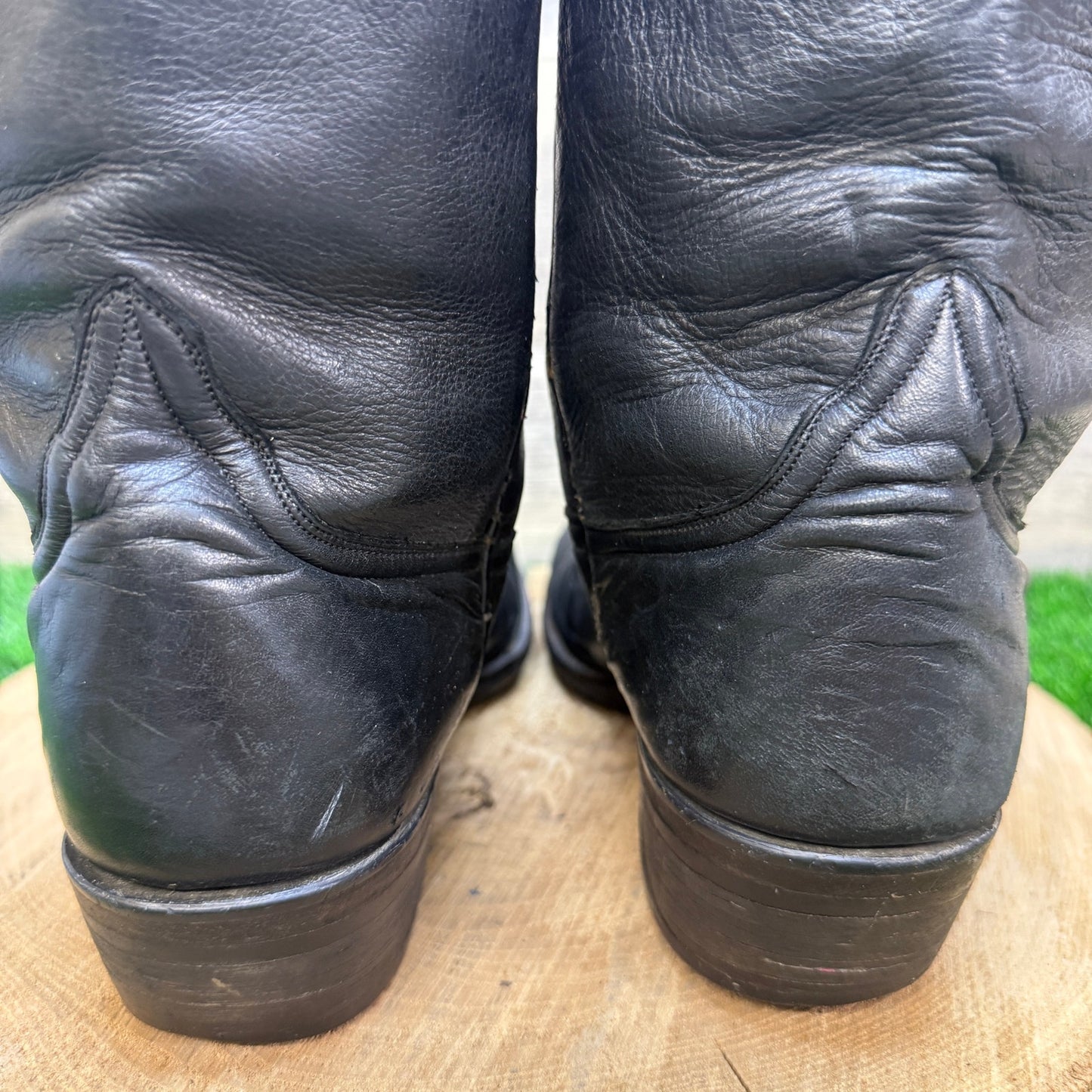 Zodiac Men - Size 9 - Vintage Black Snip Toe Western Cowboy Boots Style E221