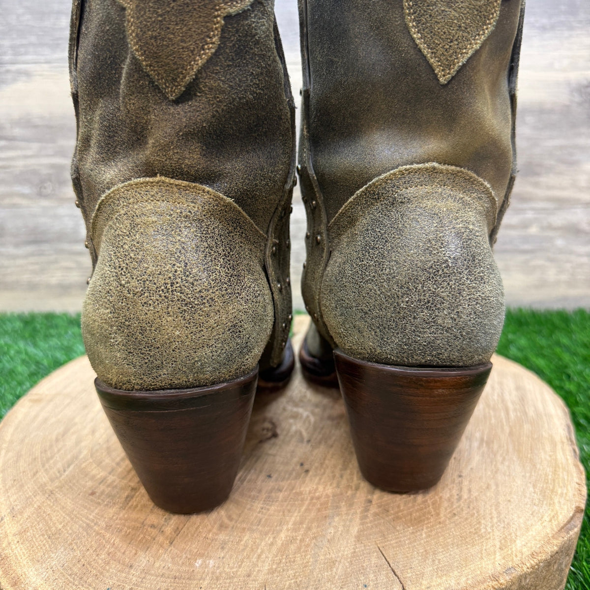 Charlie One Horse Women - Size 11B - Olive Suede Ankle Cowboy Boots