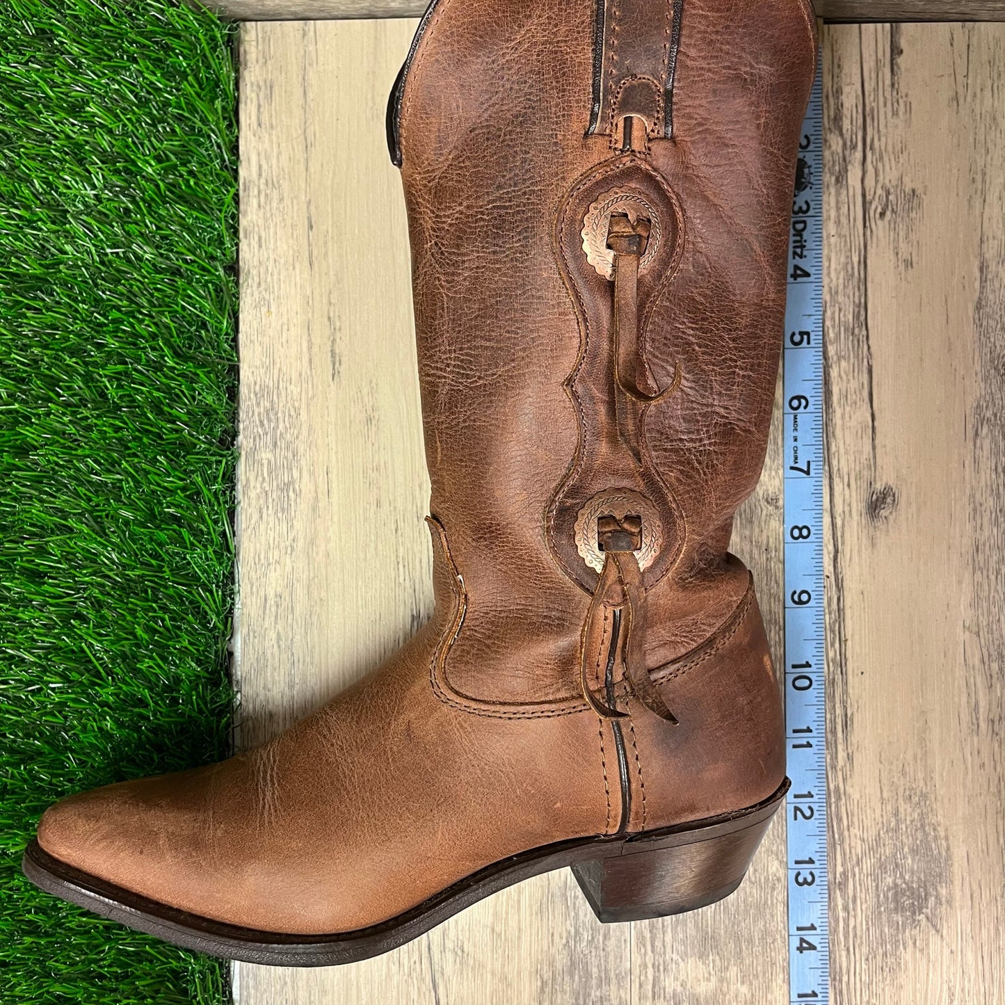 Capezio Women - Size 6.5M - Vintage Brown Fringe Conchos Cowboy Boots 89280