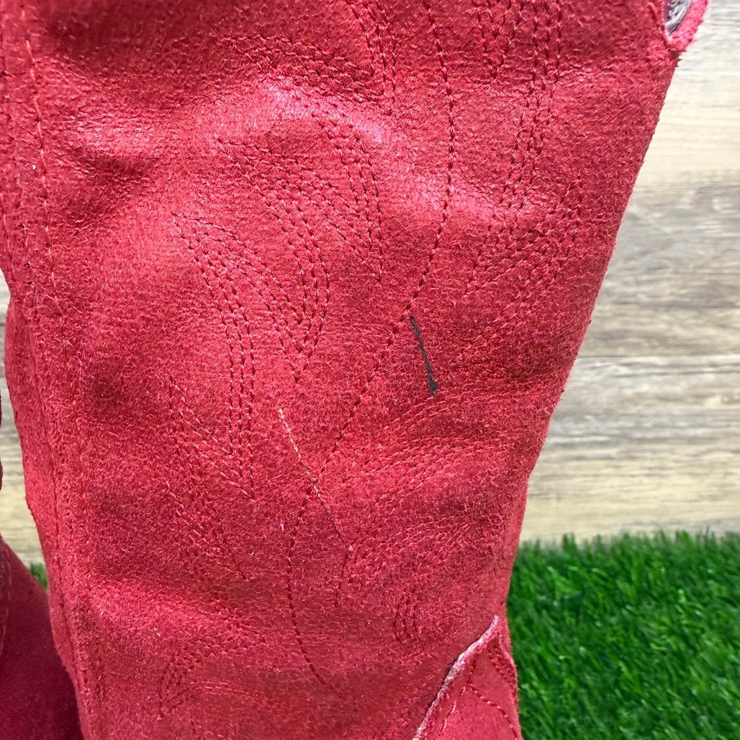 Rampage Women - Size 8M - Red Faux Suede Western Cowboy Boots Style Walden