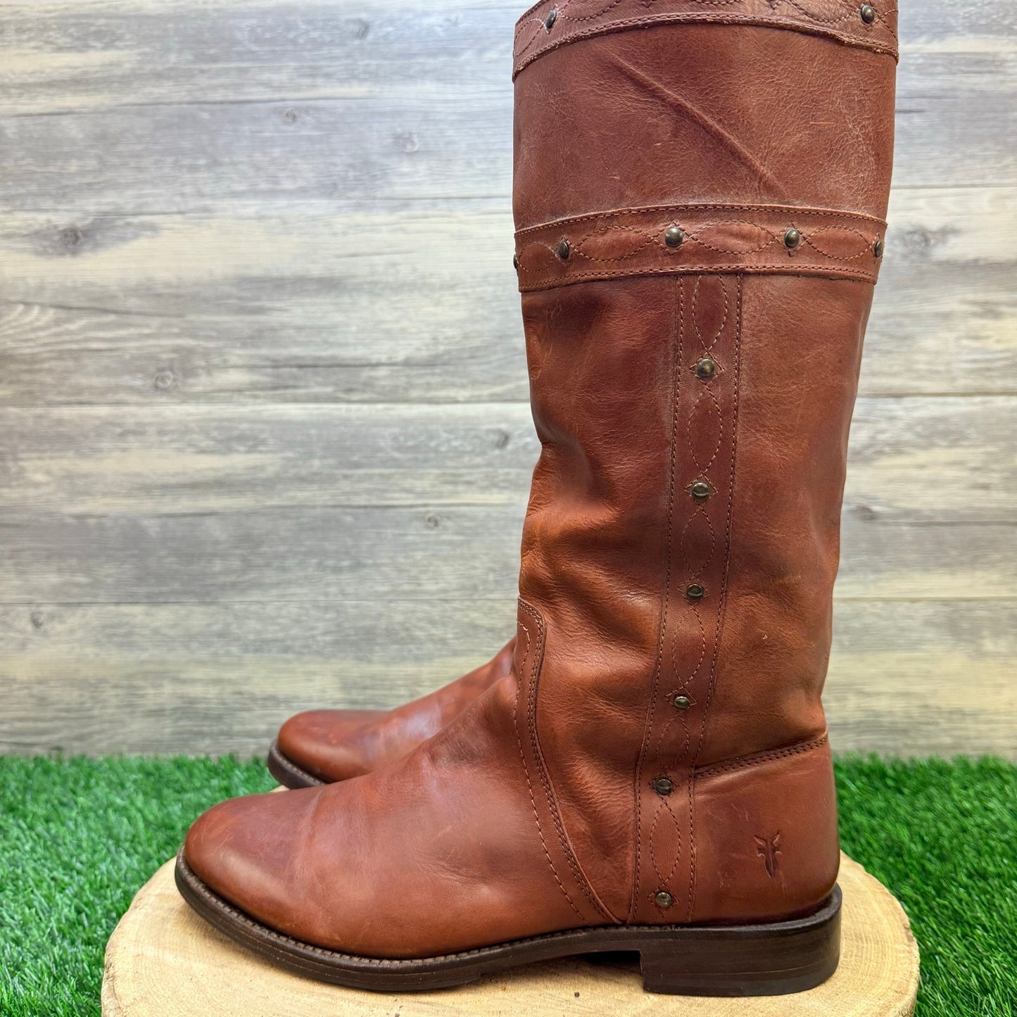 Frye Women - Size 9B - Brown Tall Studded Boots 77901