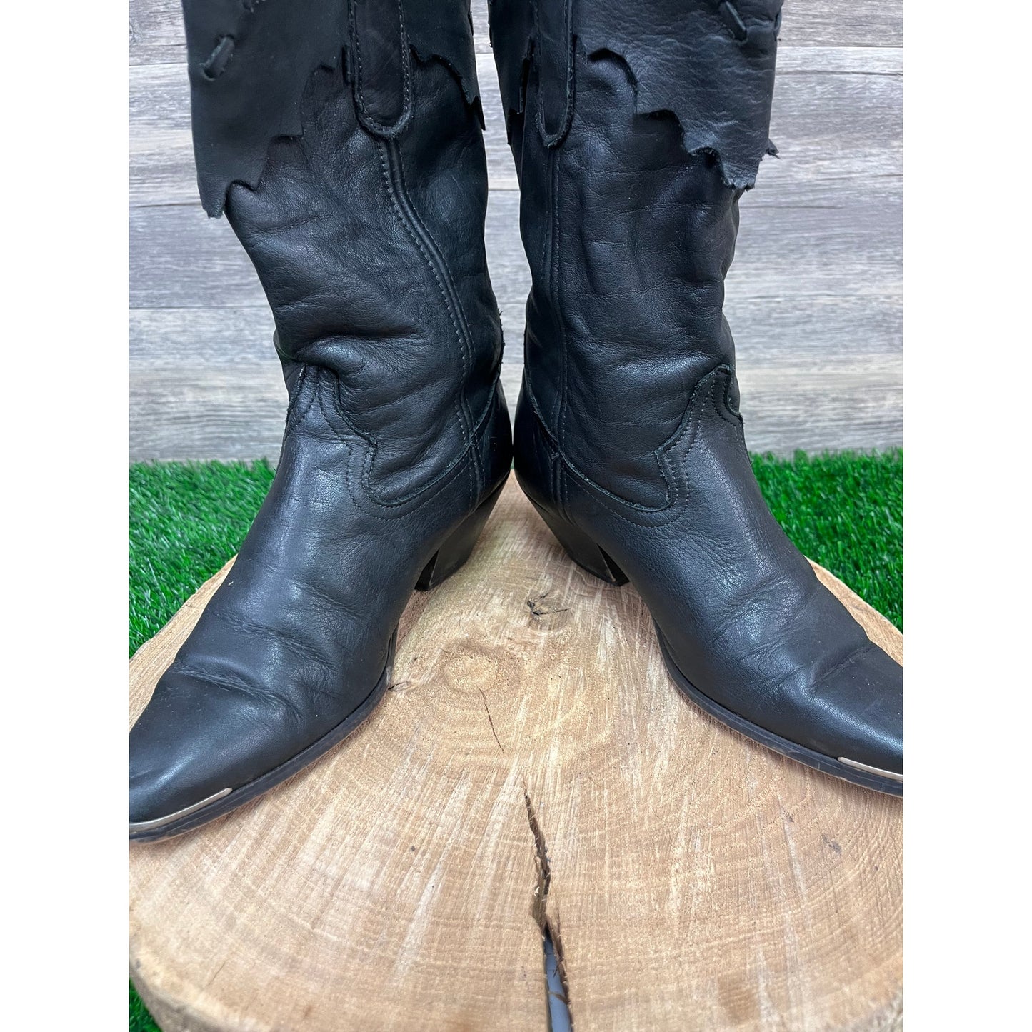 Code West Women - Size 6M - Vintage Black Soft Leather Cowboy Boots Style 170