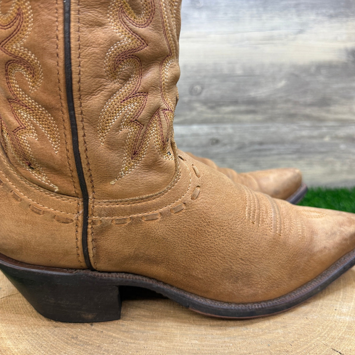 Laredo Men - Size 7D - Tan Jacksonville Snip Toe Cowboy Boots Style 68412