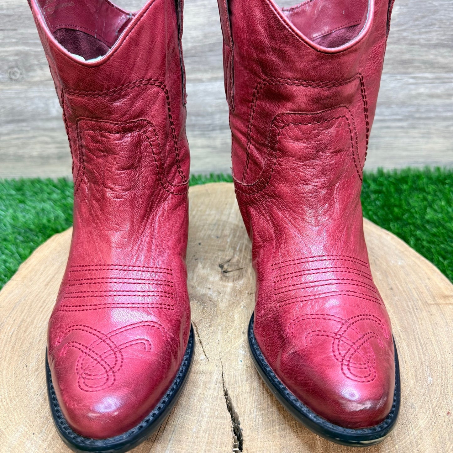 Franco Sarto Women - Size 6.5M -  Red Ankle Boots 0601
