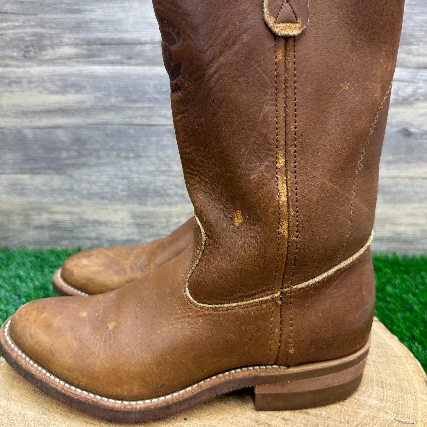 Chippewa Men - Size 7D - Tan Pull On Cowboy Boots Style 82069