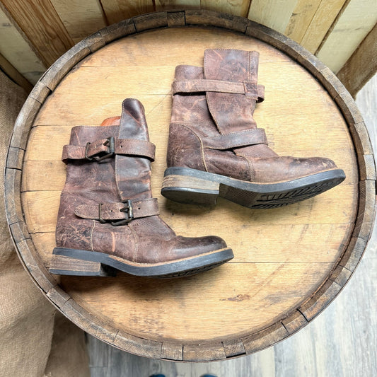Steve Madden Women - Size 7M - Brown Buckle Ankle Style Boots Caveat