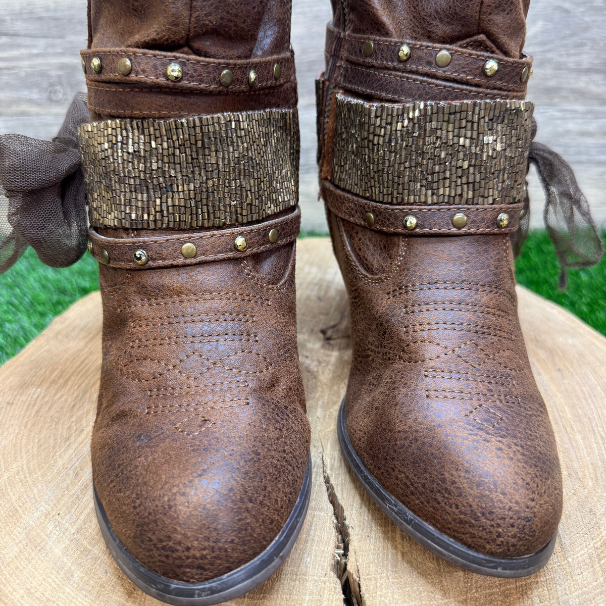 Not Rated Women - Size 8 - Brown Faux Suede Zipper Ankle Boots Style 52251