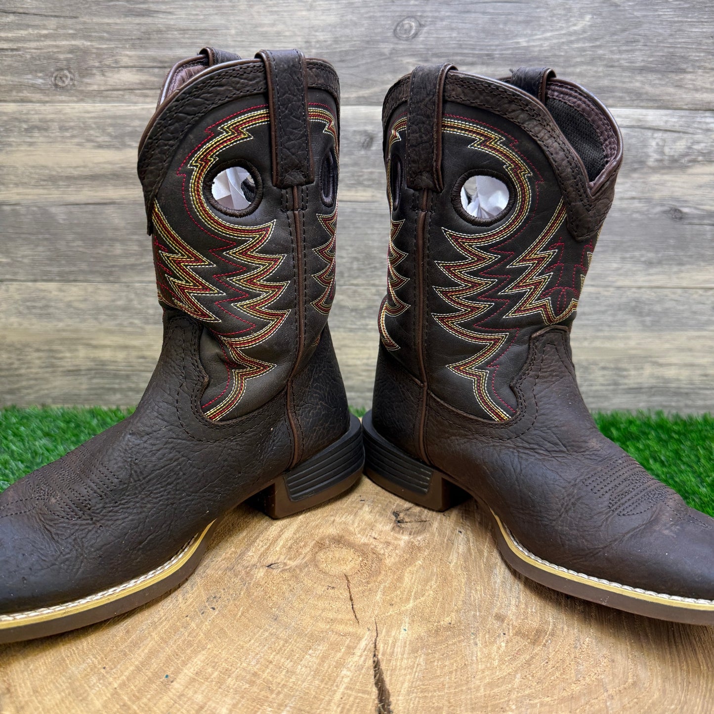 Durango Youth - Size 2M - Brown Square Toe Cowboy Boots Style DBT0219C