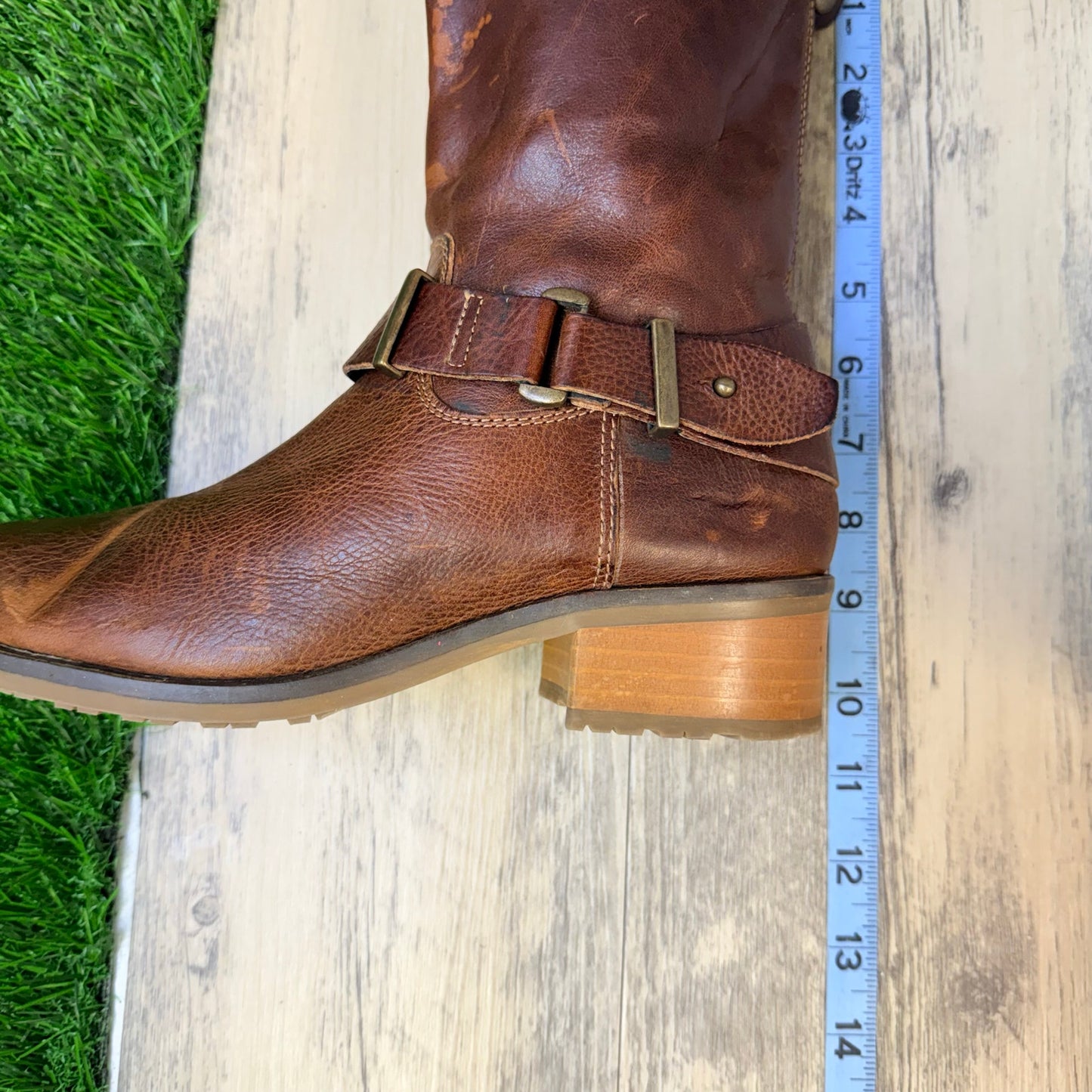 Fabianelli Women - Size 7 / 37 - Brown Harness Zipper Boots C160