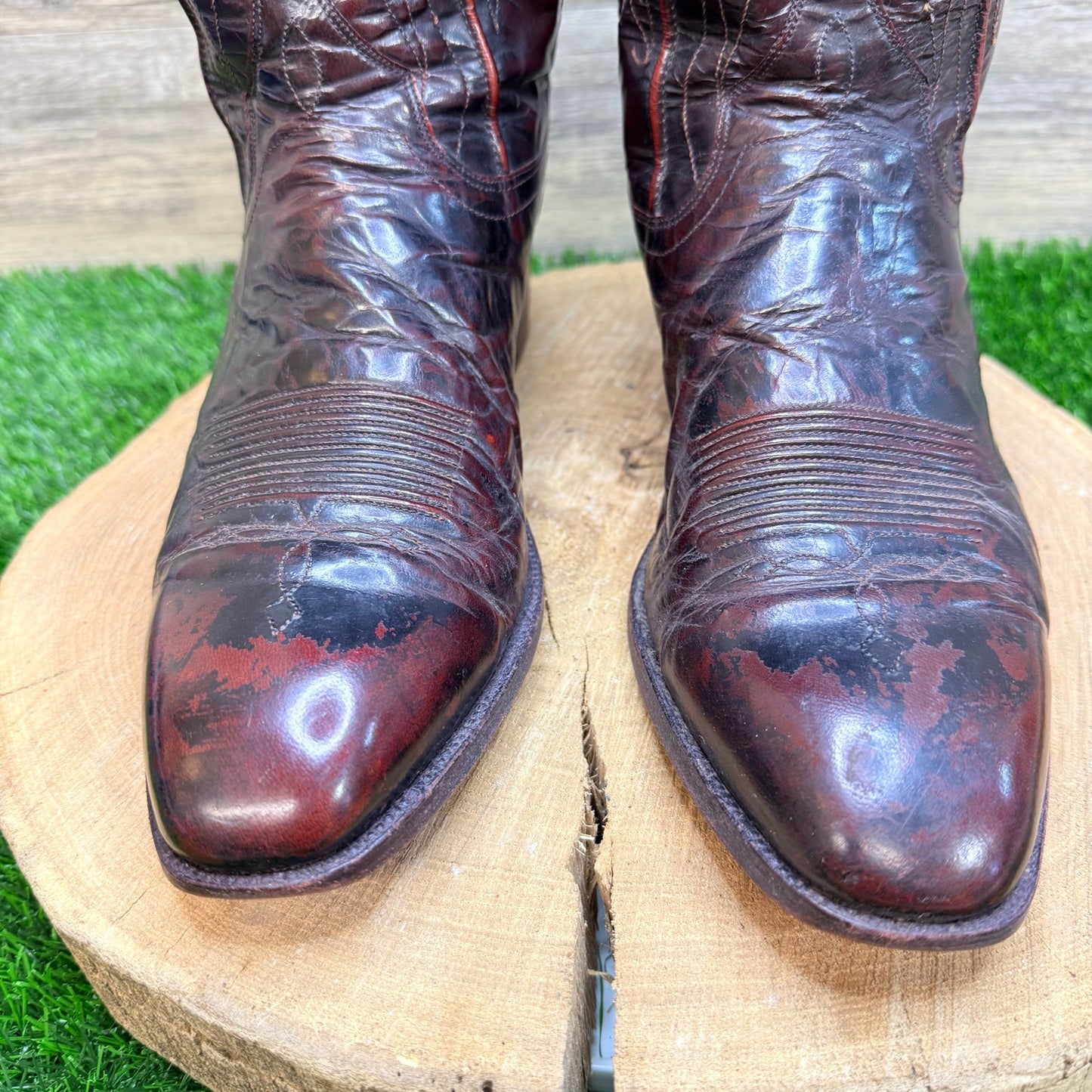 Dan Post Men - Size 11.5D - Distressed Burgundy Western Cowboy Boots 6683