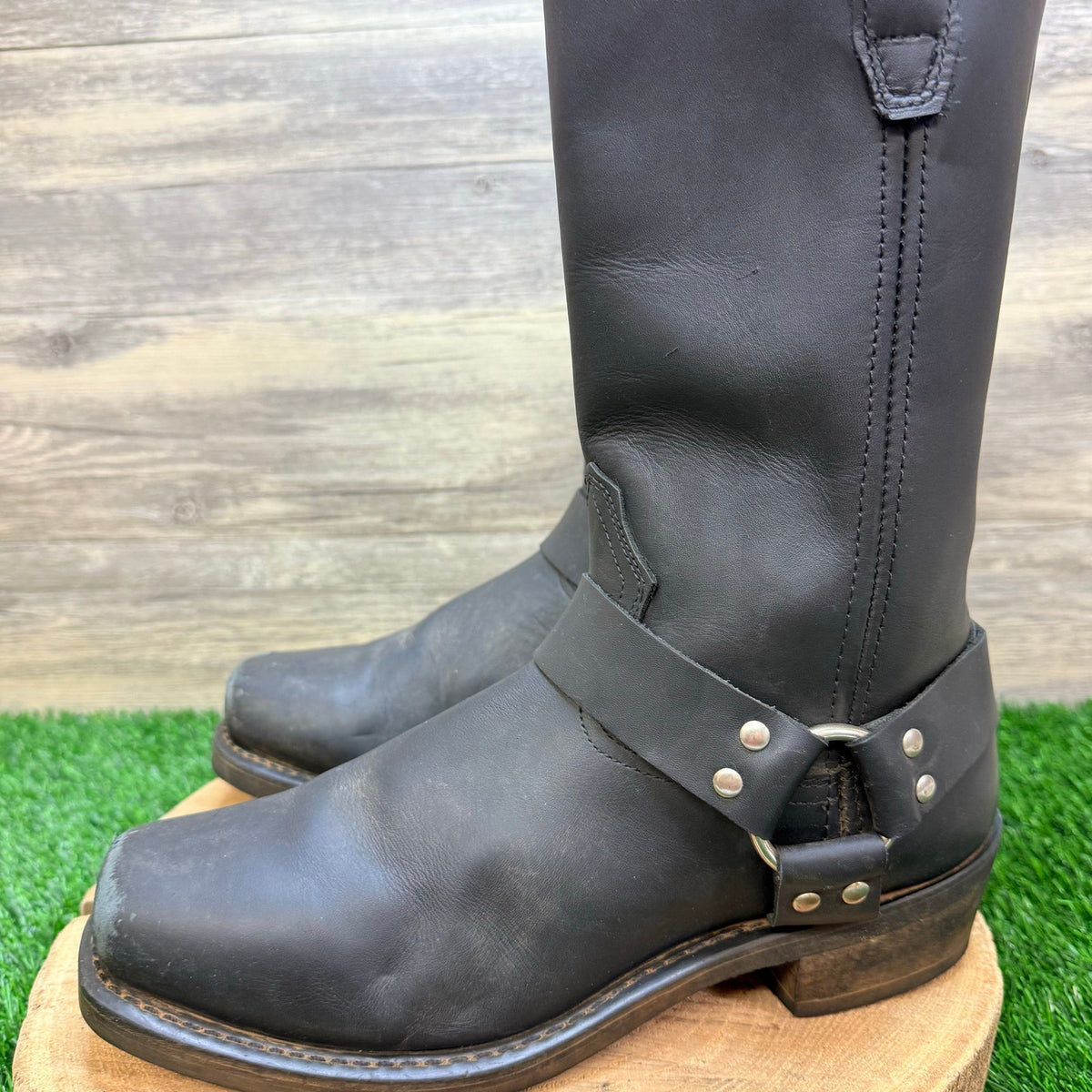 Dingo Men - Size 11.5D - Black Harness Square Moto Boots DI19057