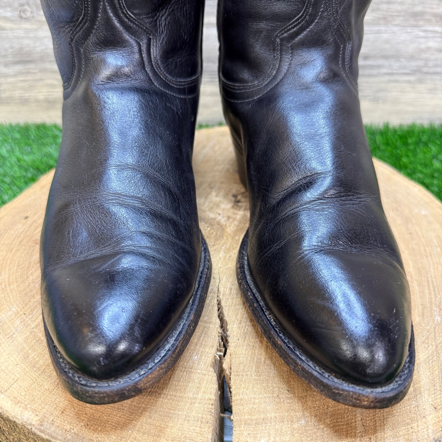 Wrangler Men - Size 8.5D - Vintage Black Western Cowboy Boots Style 9600