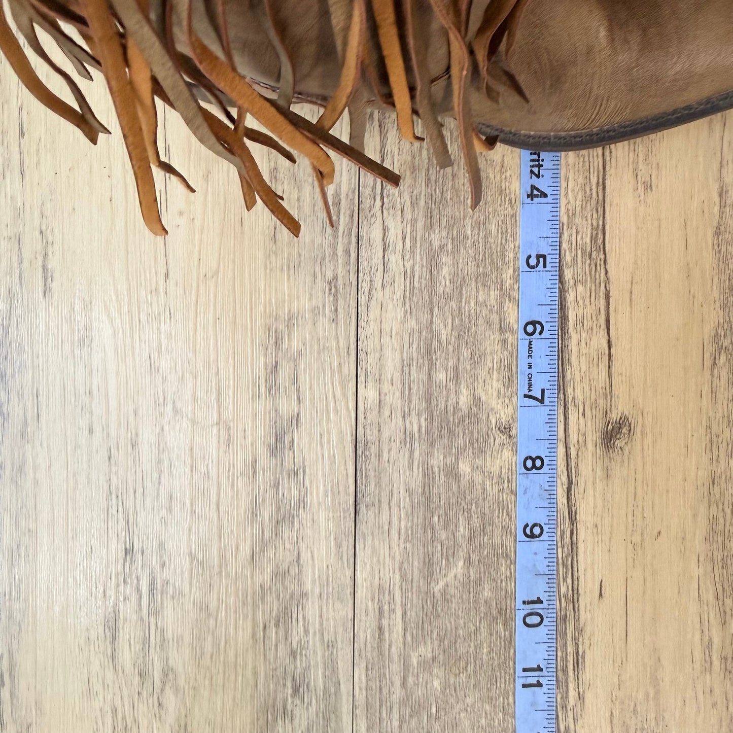 Roper Youth - Size 1 - Tan Fringe Faux Leather Cowboy Boots 1119