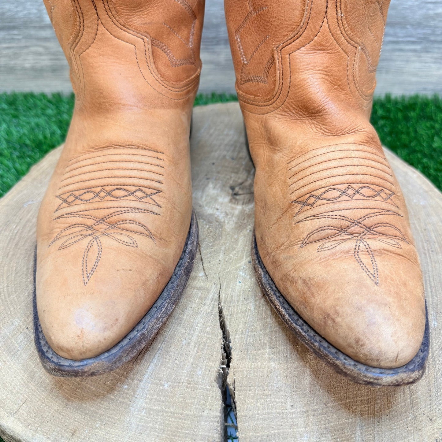 Dan Post Men - Size 9D - Tan Marlboro Western Cowboy Boots P2551