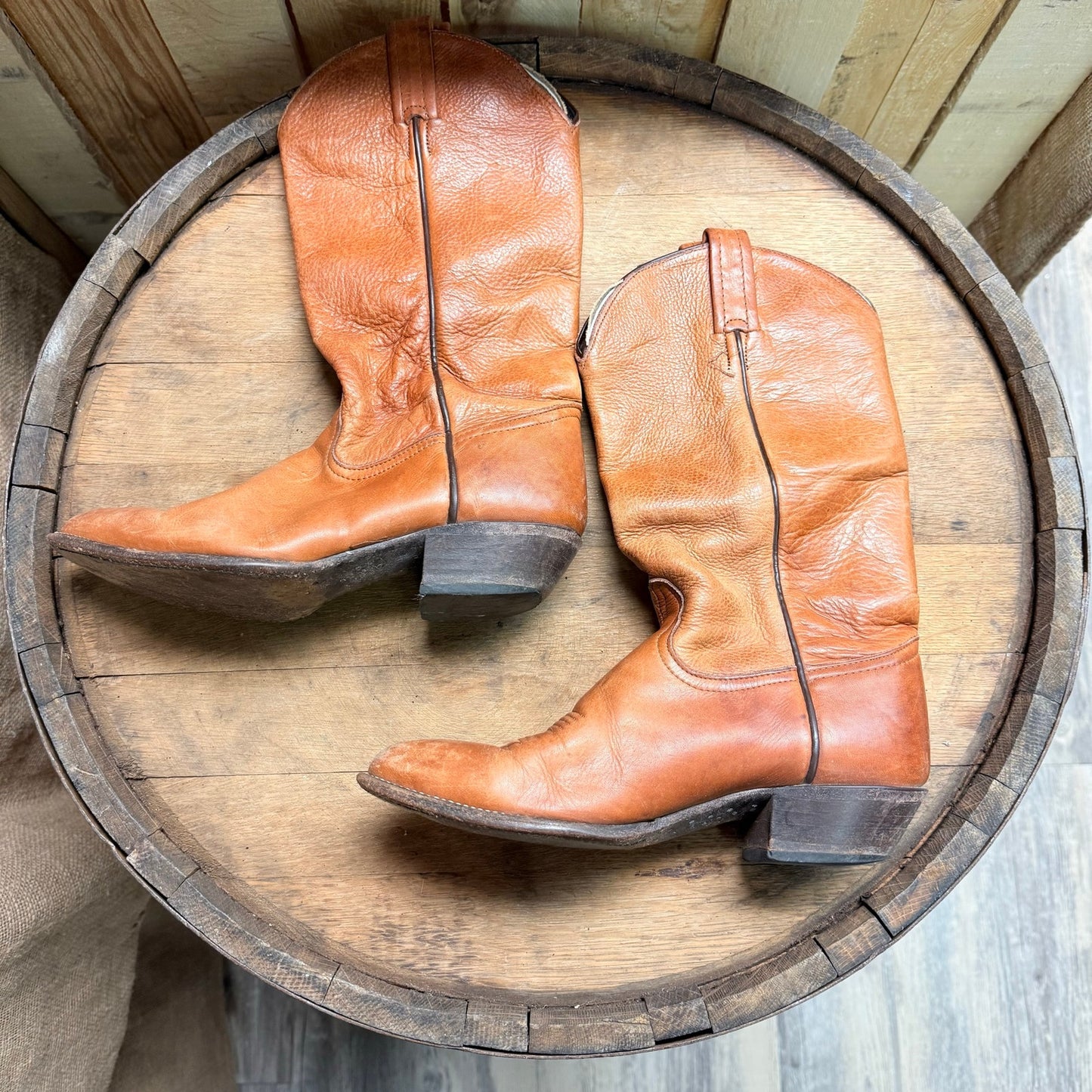 Tony Lama Women - Size 7M - Tan Soft Cowboy Boots 1012