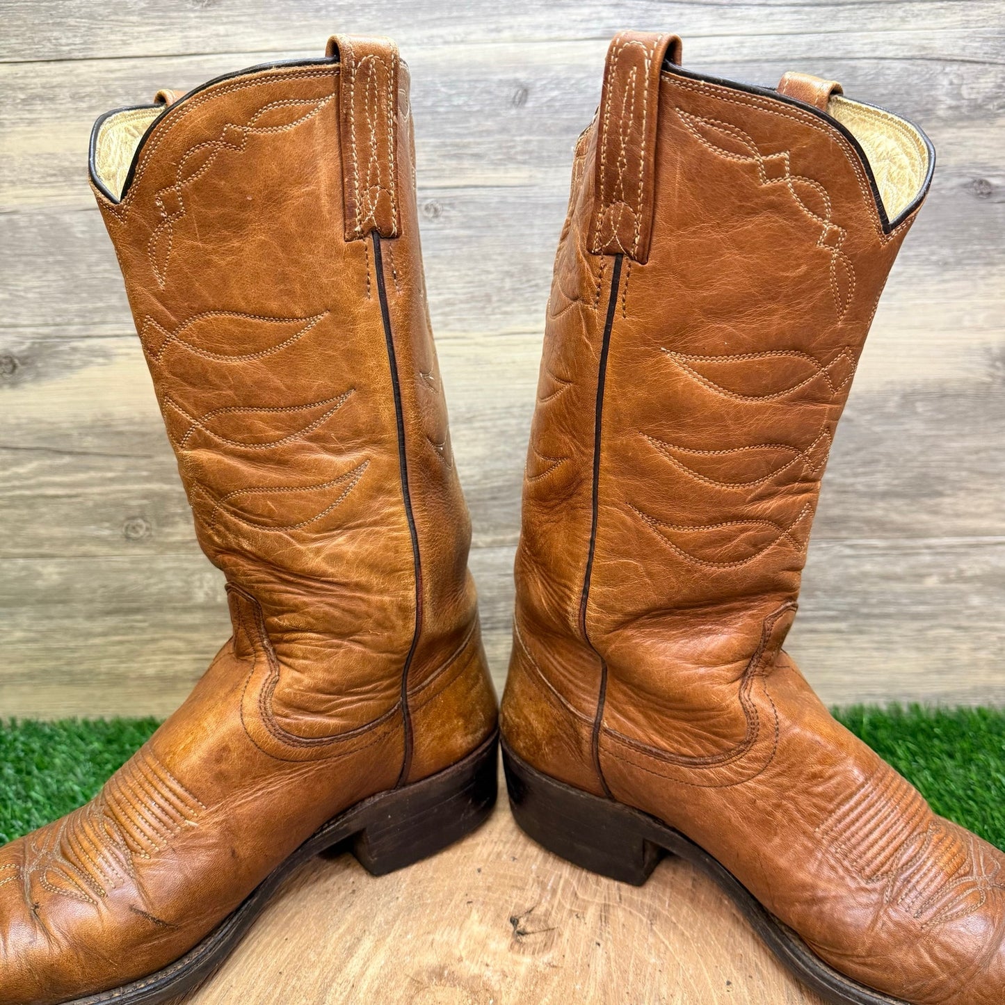 Dan Post Men - Size 9.5D - Vintage Tan Western Cowboy Boots 6813