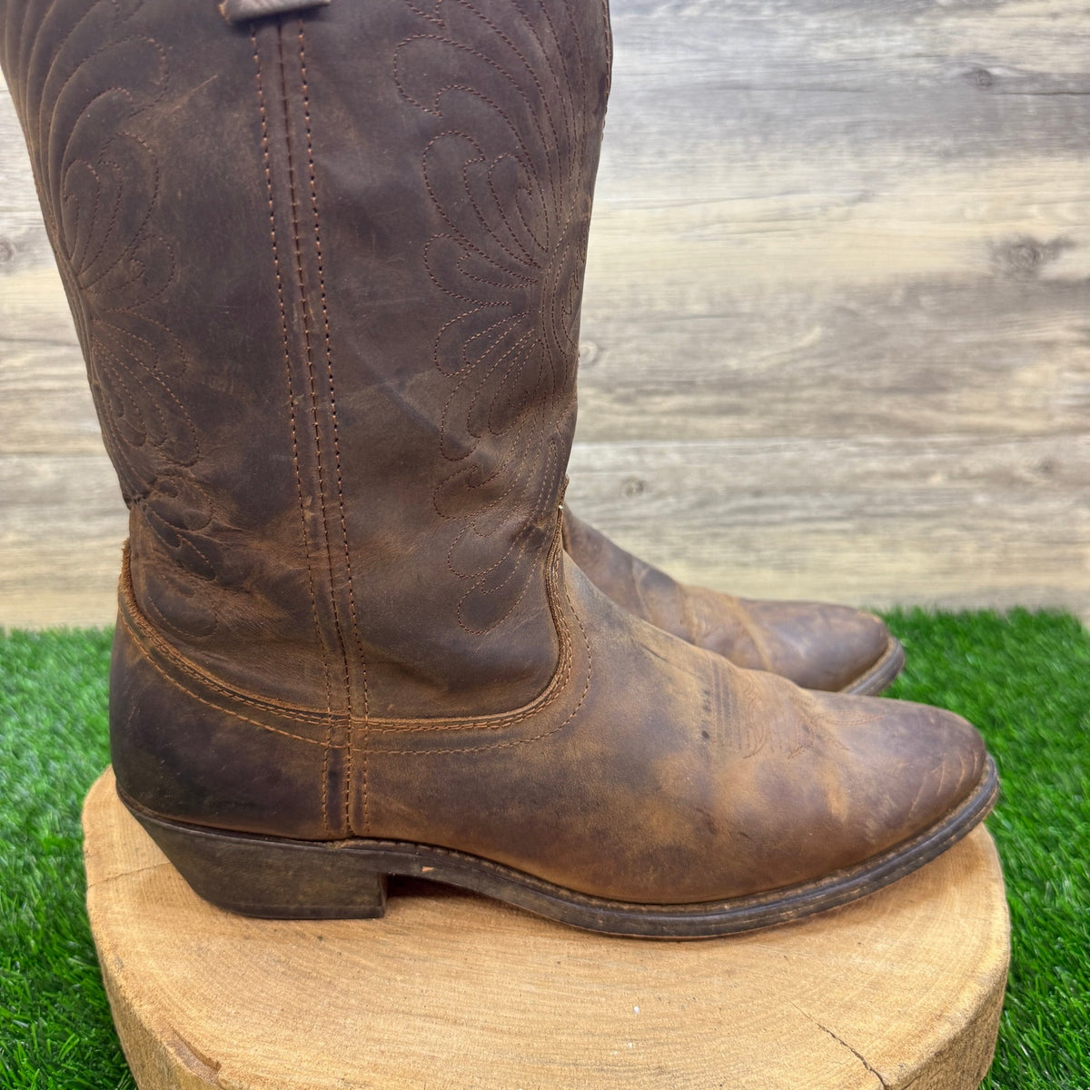 Masterson Women - Size 12M - Brown Embroidered Leather Cowboy Boots Style RB7440