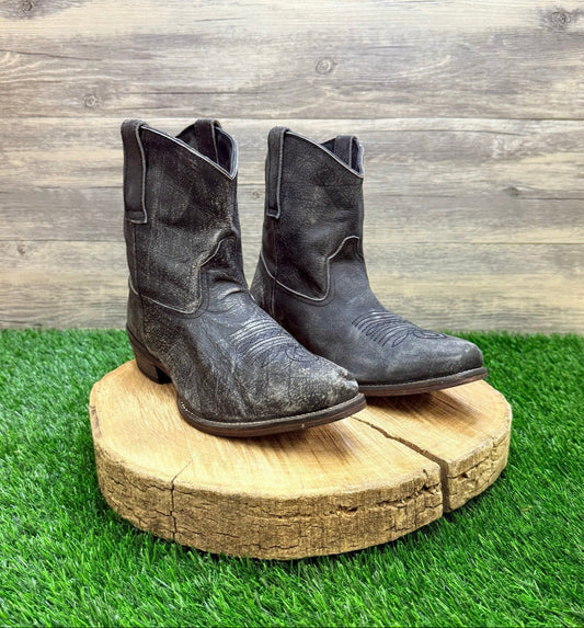 Roper Women - Size 8.5 - Black Distressed Ankle Boots