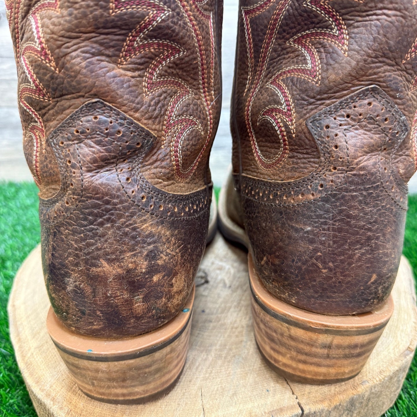 Ariat Men - Size 13D - Brown/Red Square Toe Western Cowboy Boots Style 10012788