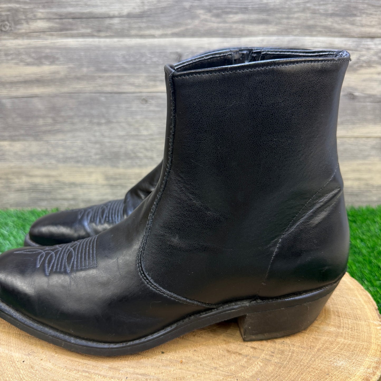 Laredo Men - Size 11D - Black Ankle Zipper Square Toe Boots Style 5720