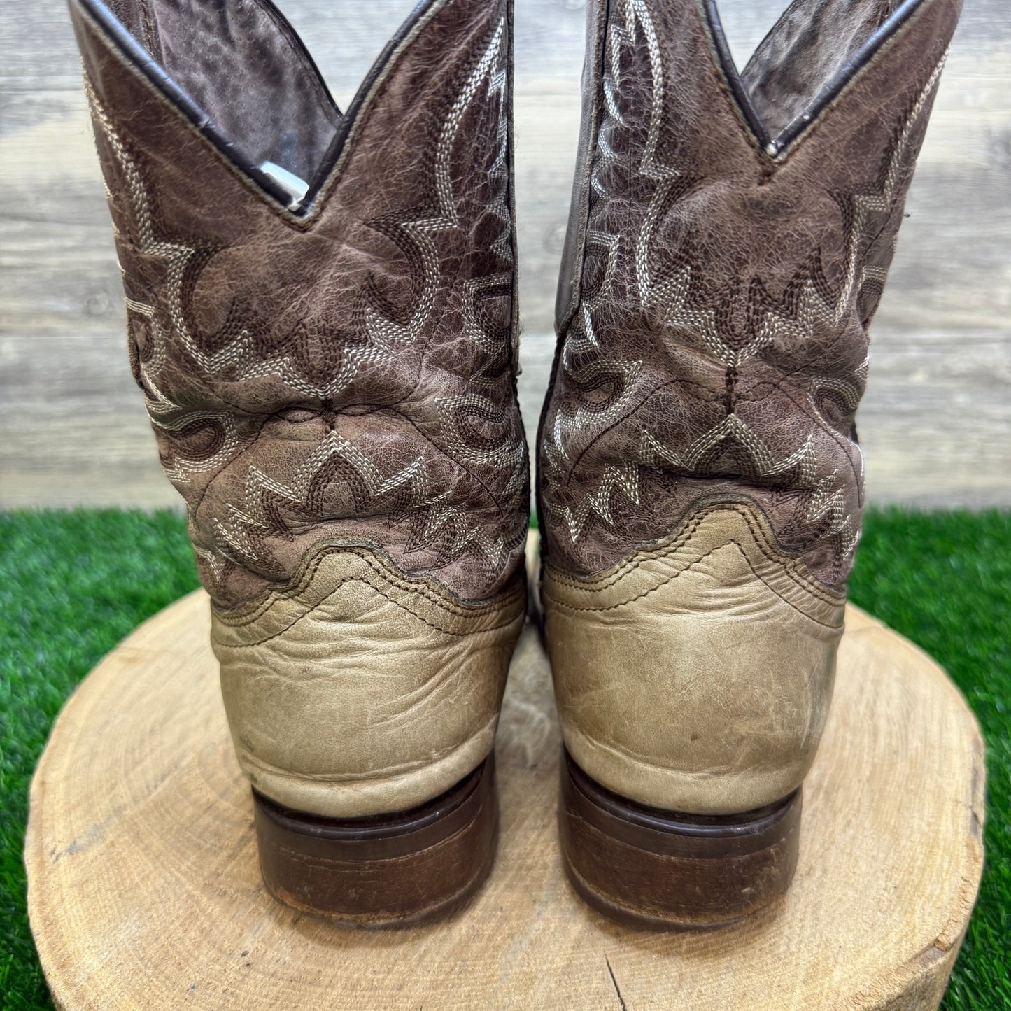Texas Legacy Youth - Size 7 - Two Tone Brown Square Toe Cowboy Boots