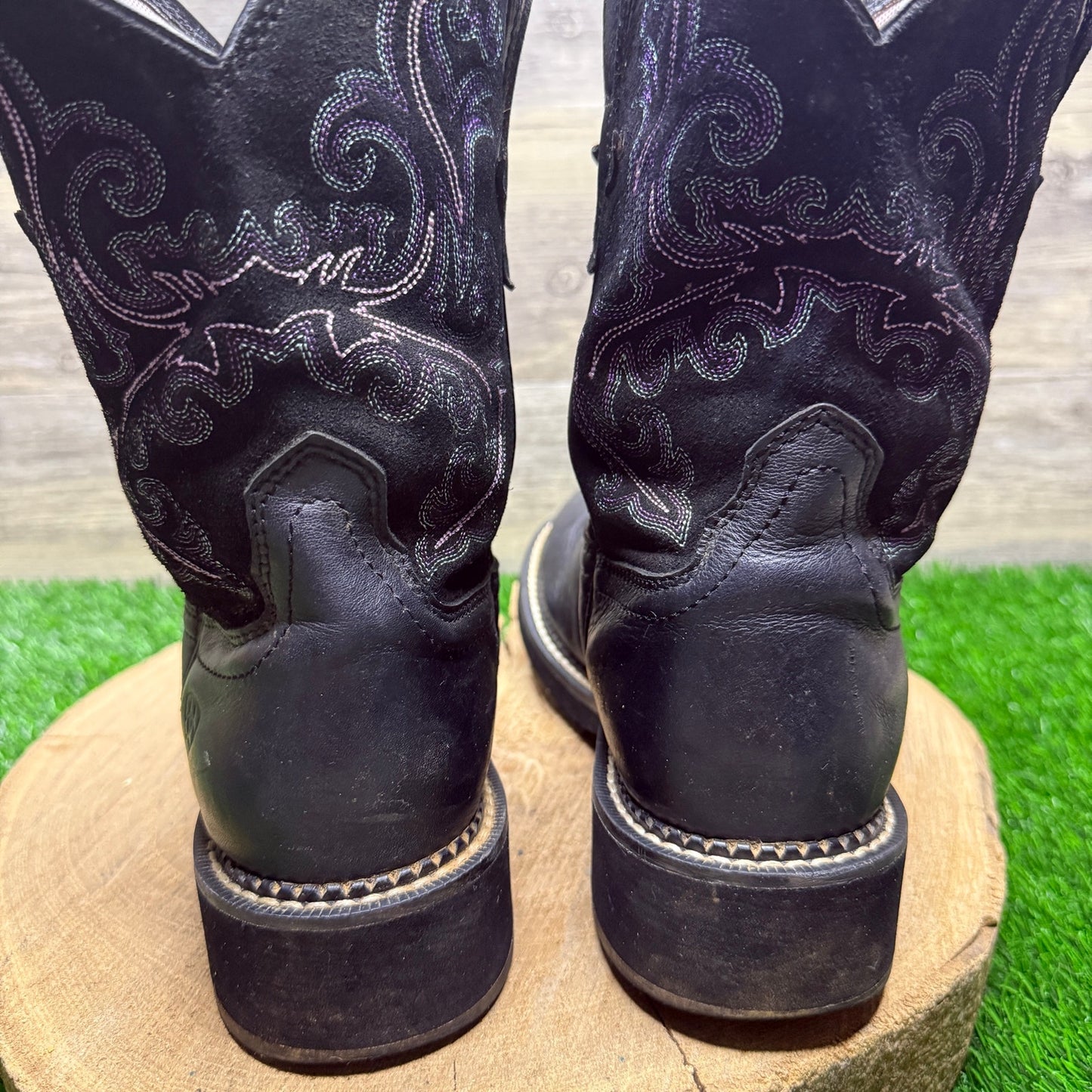 Ariat Women - Size 11B - Black/Purple Round Toe Cowboy Boots Style 10004729