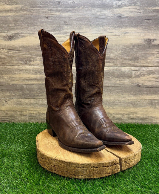 JB Dillon Men - Size 9D - Distressed Brown Cowboy Boots Style JBM2306