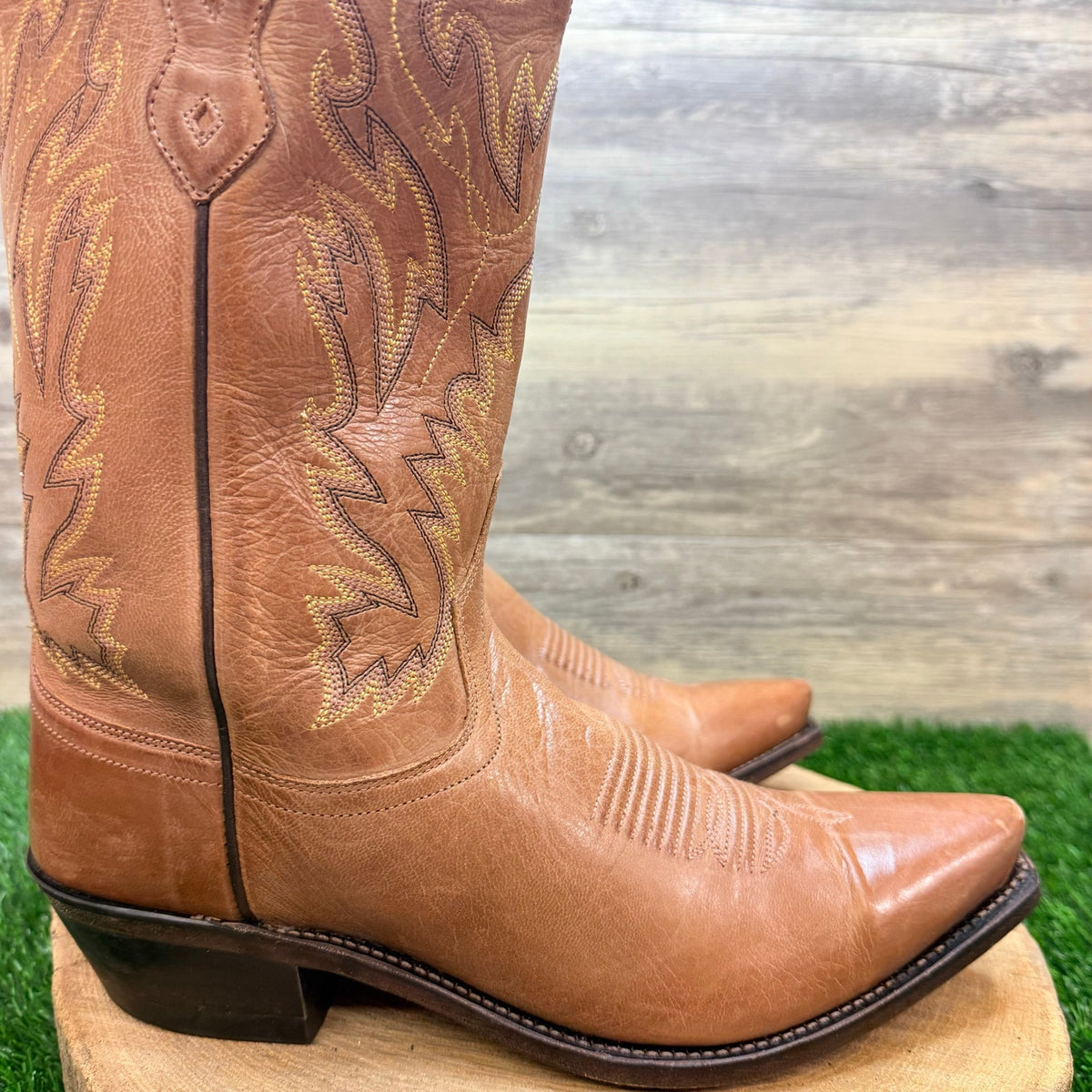 Old West Men - Size 9D - Tan Apache Western Cowboy Boots MF1529