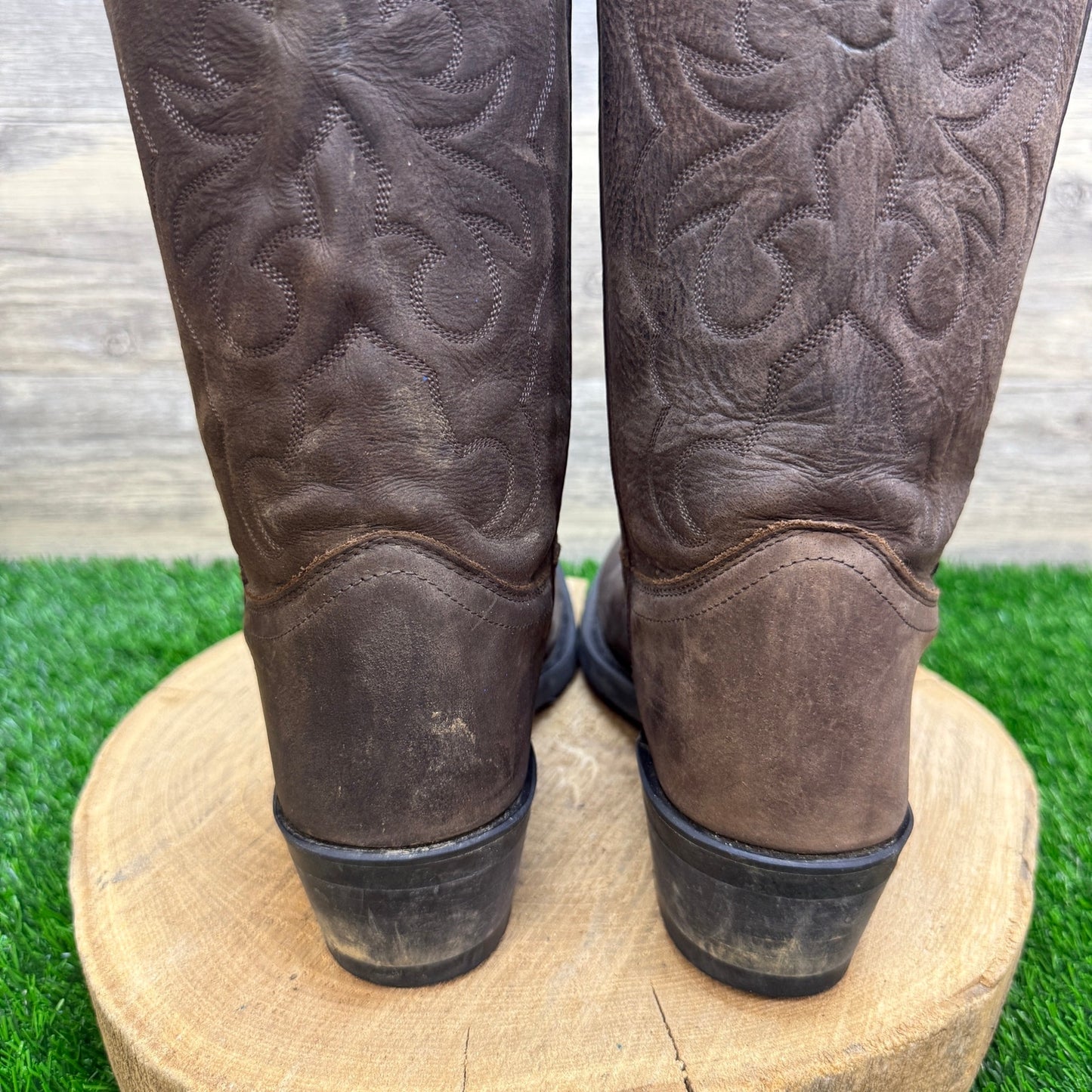 Old West Men - Size 9D - Brown Trucker Western Cowboy Boots Style TBM3051