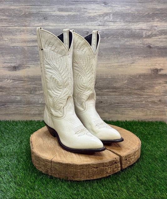 Code West Women - Size 6.5M - Vintage White Western Cowboy Boots Style 27526
