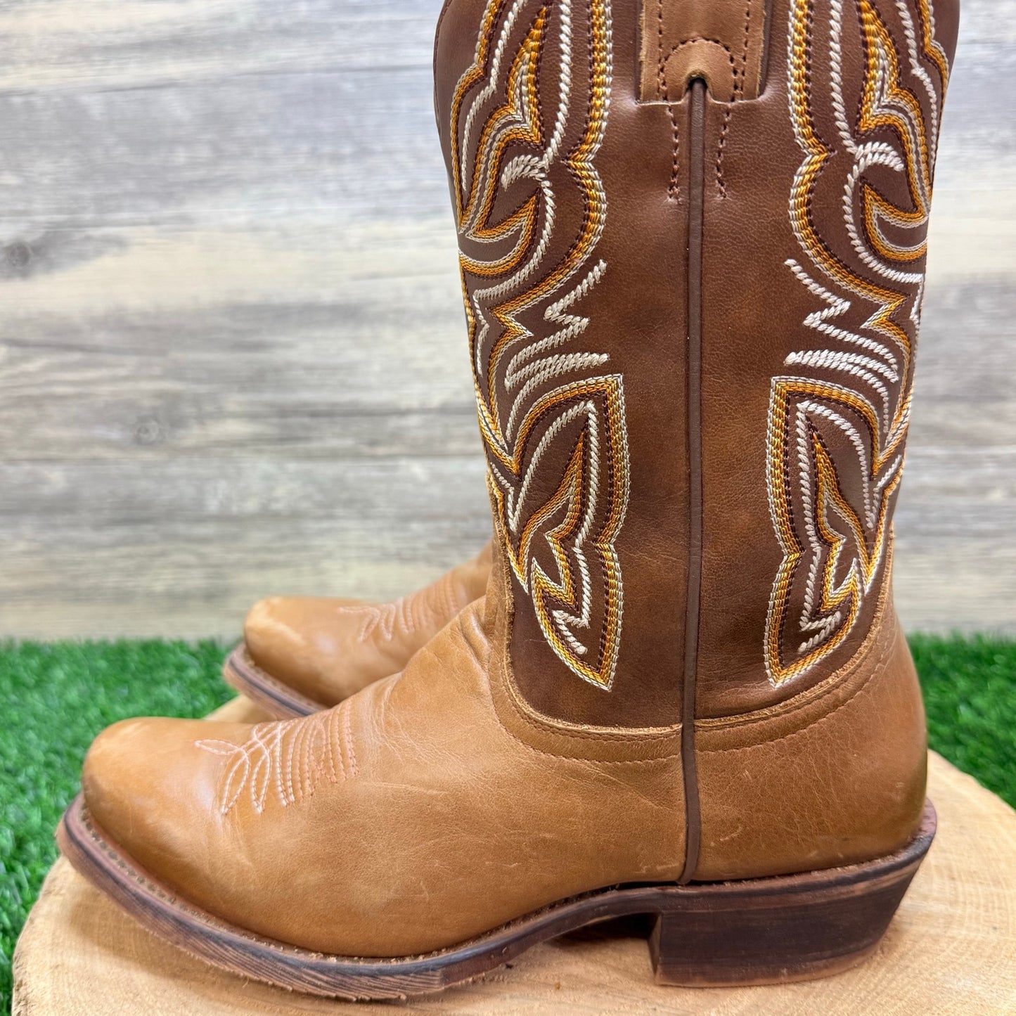 Nocona Women - Size 7.5B - Antiqued Brown Square Cowboy Boots NL7041