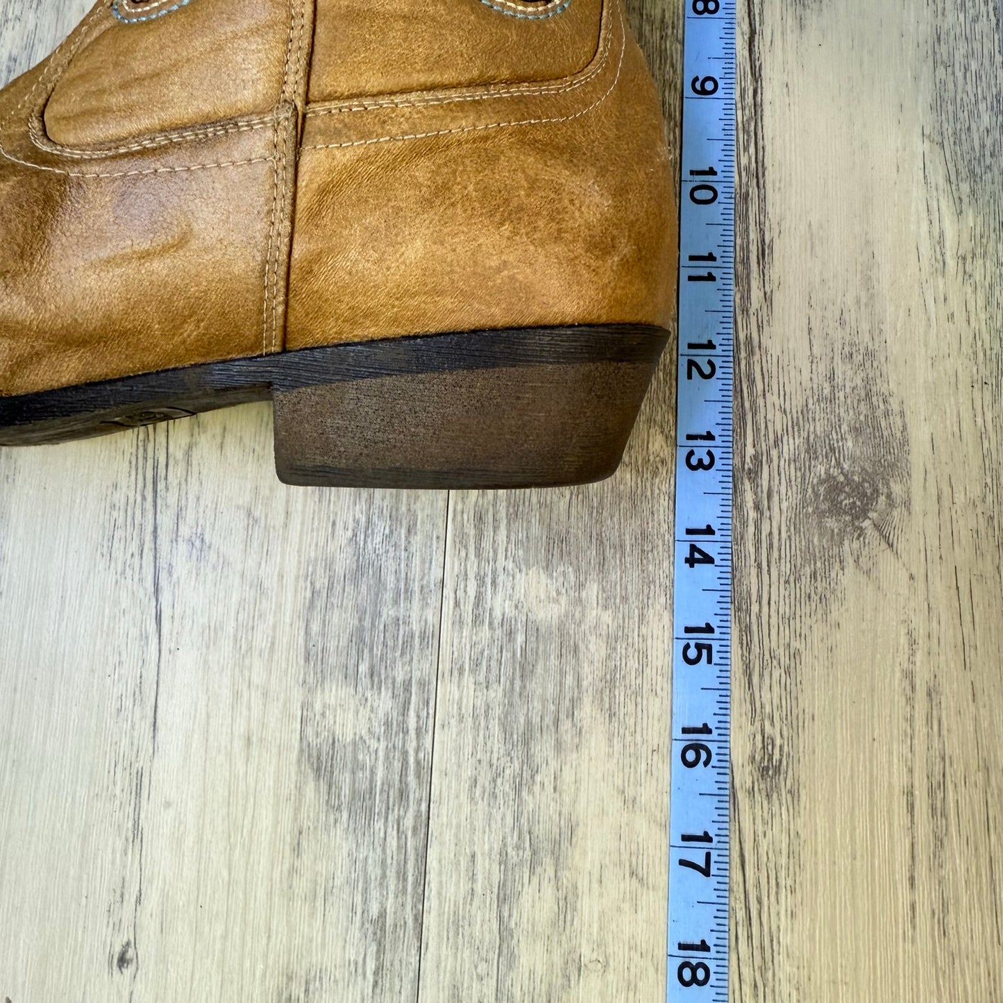 Coconuts Women - Size 10M - Brown / Green Faux Leather Cowboy Boots Cimmaron