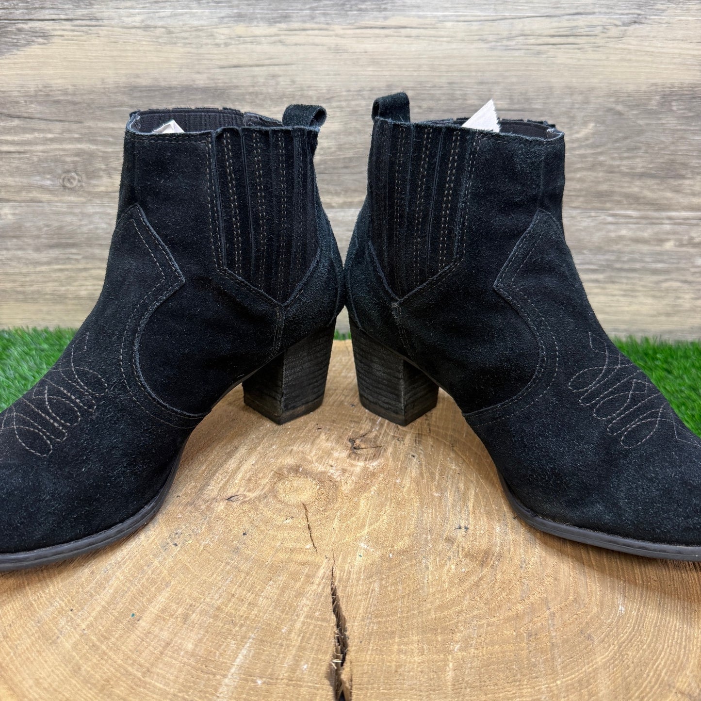 Fortini Women - Size 9 - Black Suede Heeled Ankle Boots Style Chesney