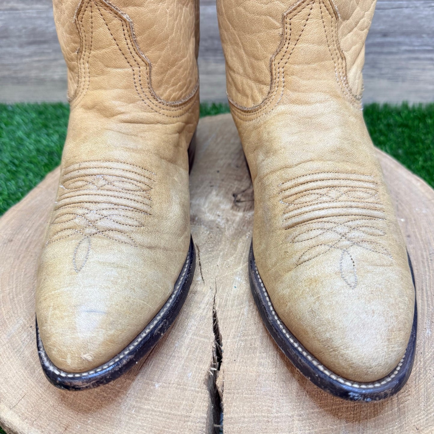 Nocona Men - Size 8D - Vintage Sand Leather  Western Cowboy Boots 403