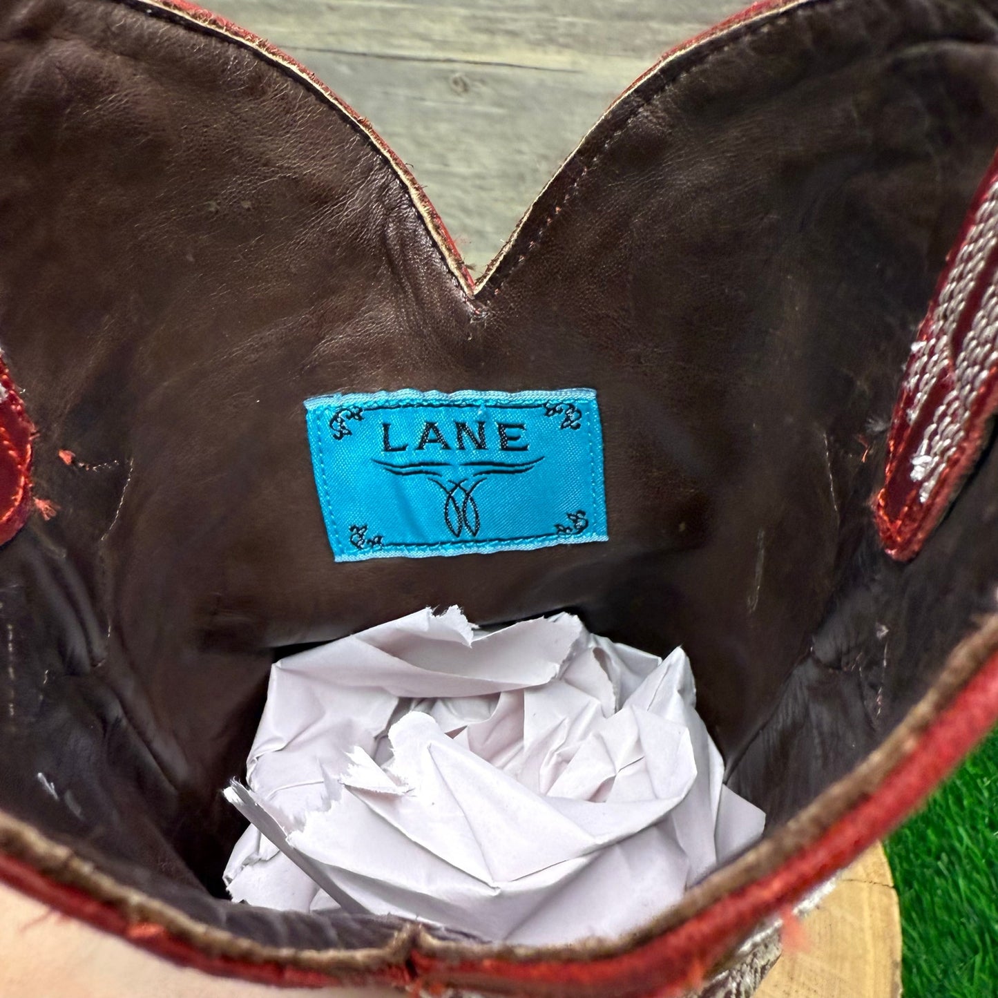 Lane Women - Size 6.5 - Red Saratoga Snip Toe Cowboy Boots Style LB0031D
