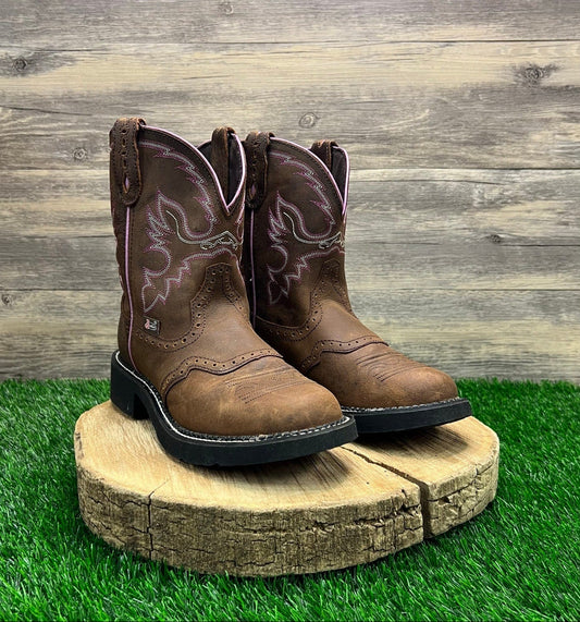 Justin Gypsy Women - Size 9.5B - Brown Pink Cowboy Boots L9903