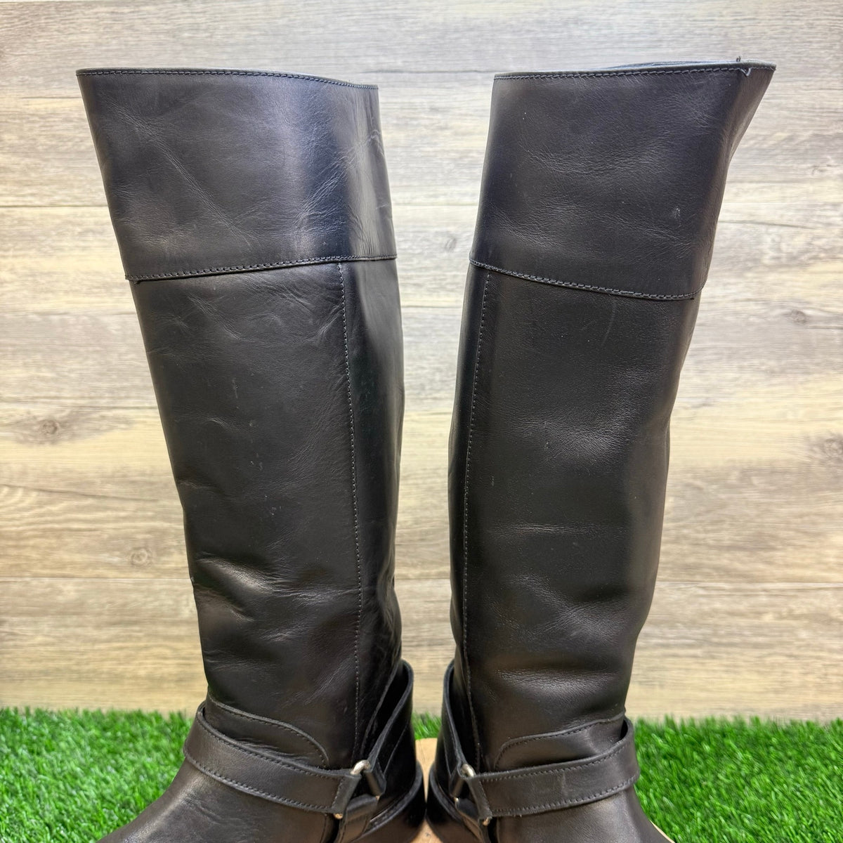Cole Haan Women - Size 8AA - Black Harness Riding Boots F8829