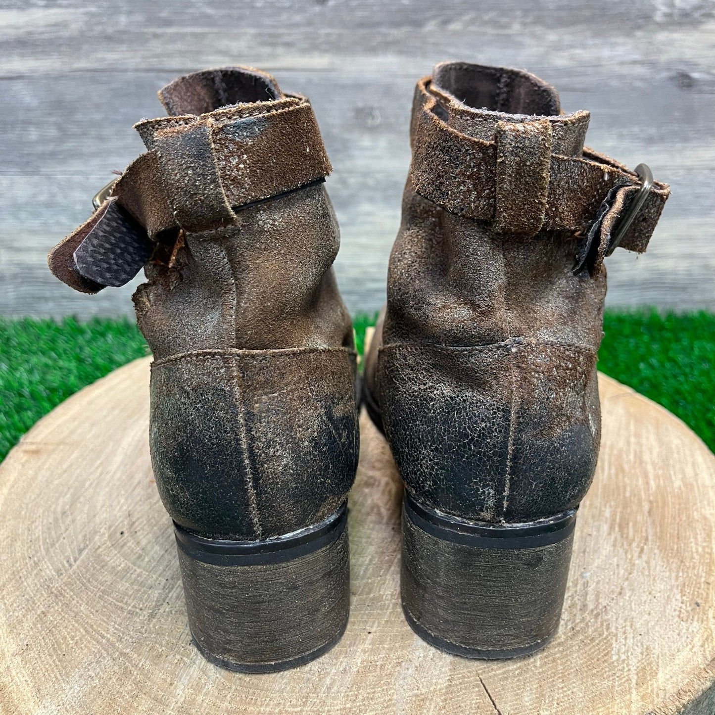 Diba True Women - Size 8.5 - Distressed Brown Ankle Boots