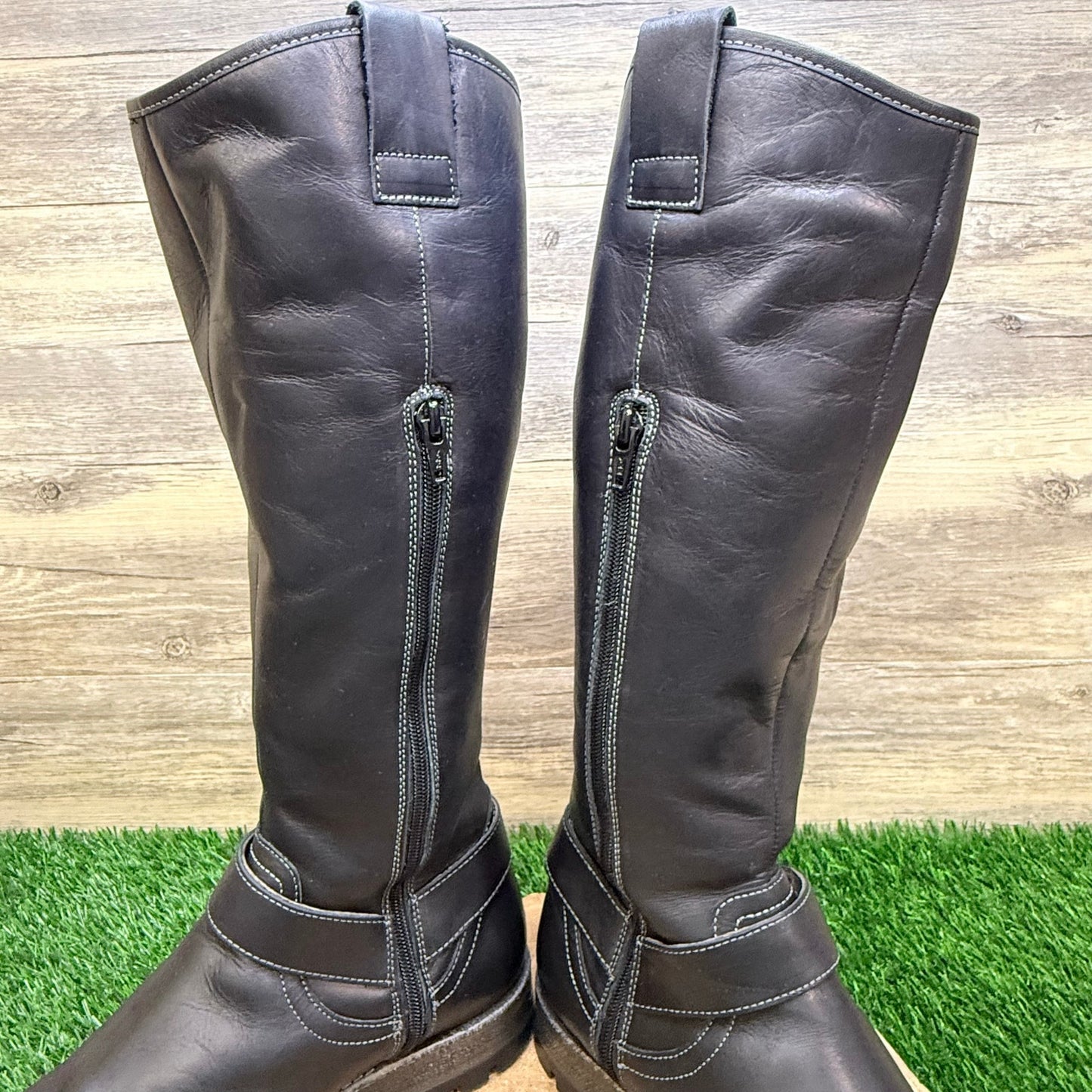 Taos Women - Size 7 - Black Faux Leather Tall Boots 008243