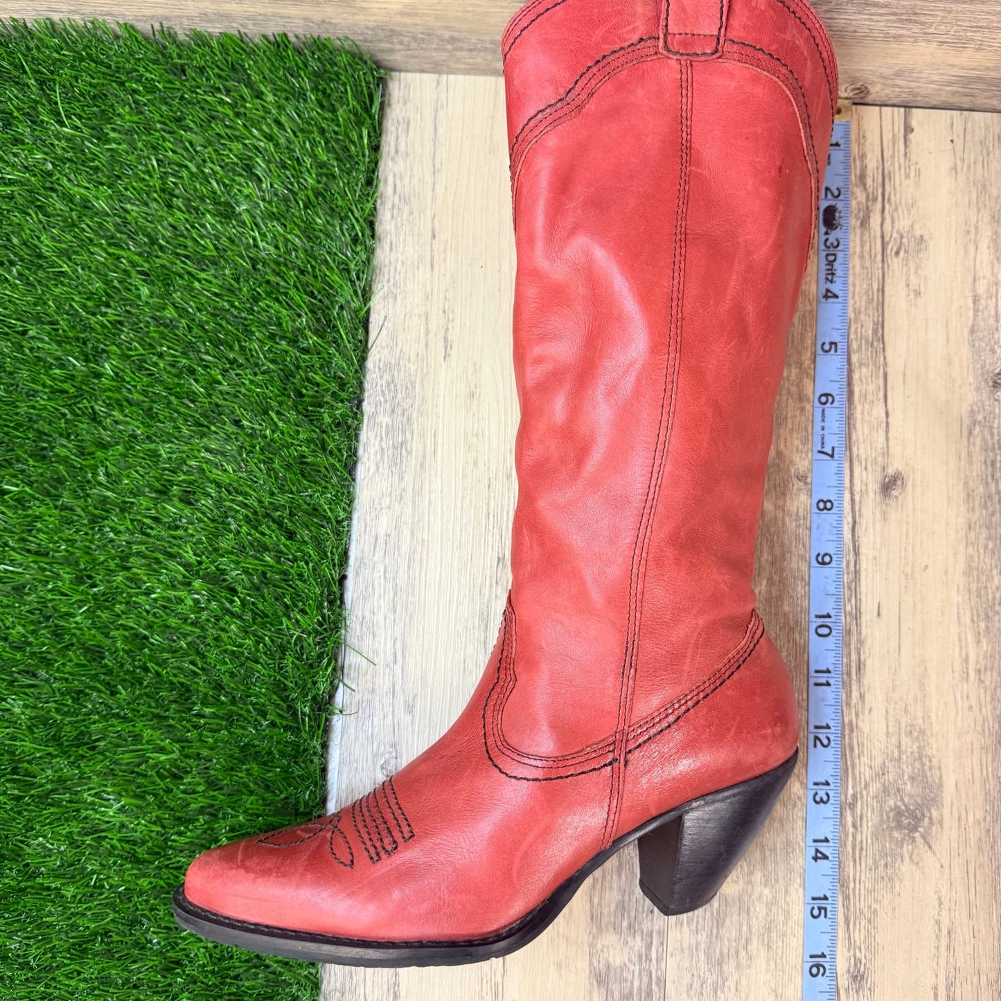 Cathy Jean Women - Size 7M - Red Soft Leather Boots