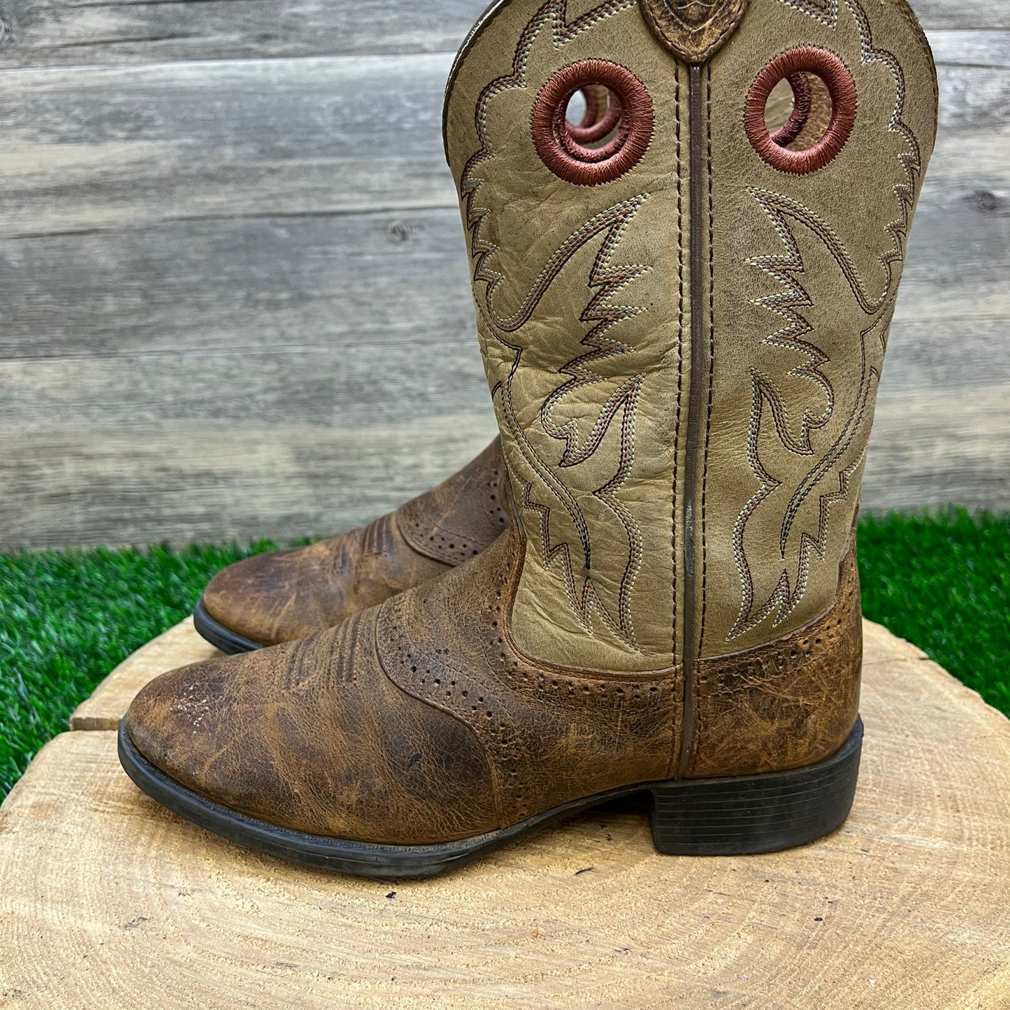 Ariat Youth - Size 1.5 - Brown Cowboy Boots Style 10001798